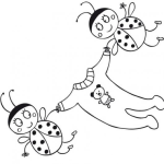 Dibujo para colorear Dibujo De Mariquitas Con Mameluco De Bebe Para Pintar Y Colorear