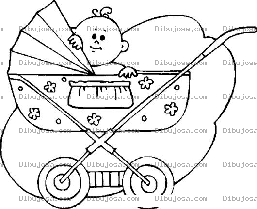 Dibujo para colorear Carruaje De Bebe Para Pintar Y Colorear A Un Bebito En Su Carruajito