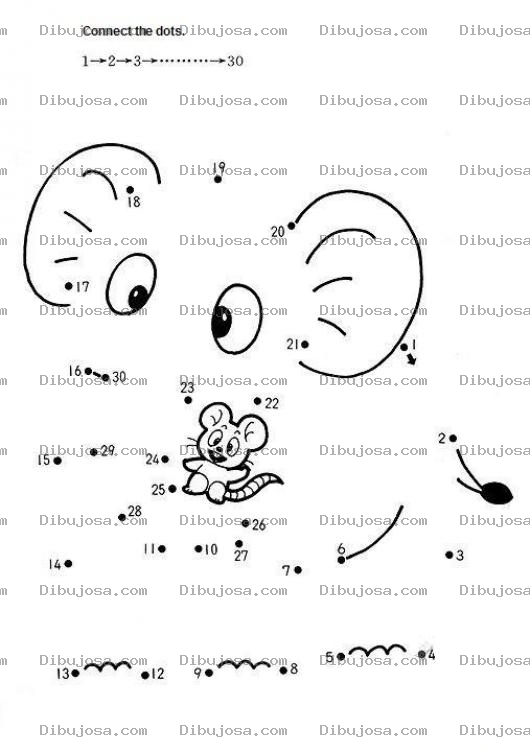Dibujo para colorear Conecta los puntos del 1 al treinta
