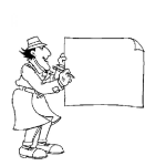Dibujo para colorear Dibujo Del Inspector Gadget Con Un Cartel En Blanco Para Pintar Y Colorear
