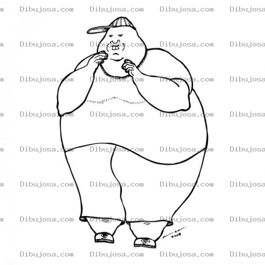 Dibujo para colorear Gordito Inseguro Para Pintar Y Colorear