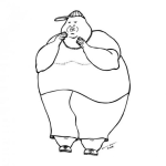 Dibujo para colorear Gordito Inseguro Para Pintar Y Colorear