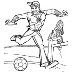 Dibujo para colorear Dibujo De Esportacus Pateando Un Balo Para Pintar Y Colorear A Sportacus De Lazy Town