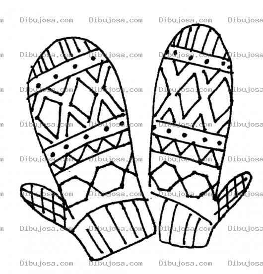 Dibujo para colorear Guantes De Lana Para Pintar Y Colorear