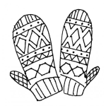 Dibujo para colorear Guantes De Lana Para Pintar Y Colorear
