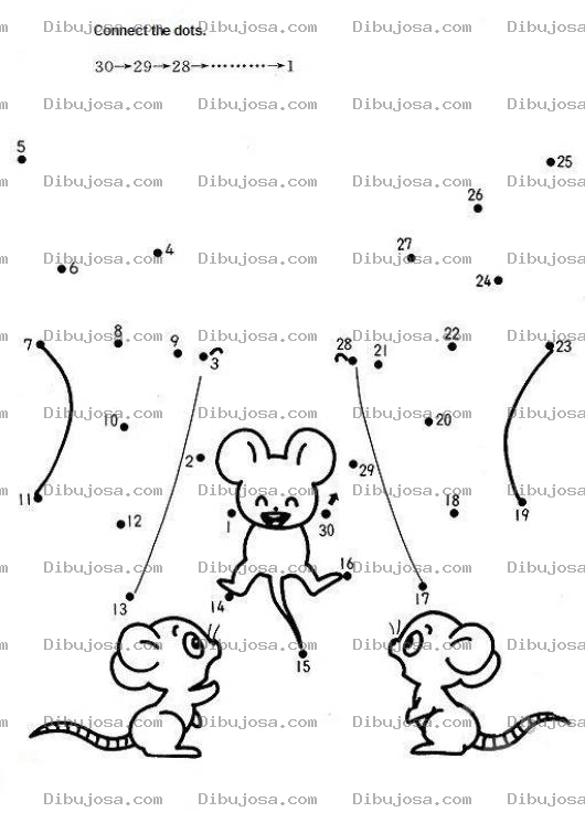 Dibujo para colorear Conecta los puntos del 30 al uno