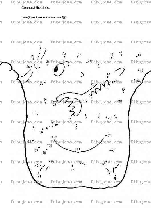 Dibujo para colorear Conecta los 50 puntos y termina el dibujo