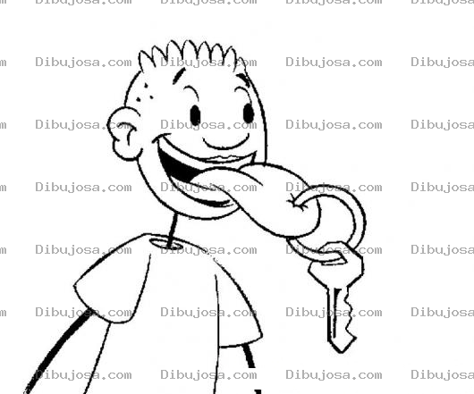 Dibujo para colorear Dibujo De Chico Con Piercing De Llave En La Lengua Para Pintar Y Colorear Arete De Llave