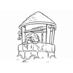 Dibujo para colorear Dibujo De Pitufo En Pozo Para Pintar Y Colorear
