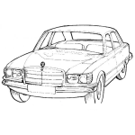Dibujo para colorear Dibujo De Mercedes Benz Viejo Para Pintar Y Colorear
