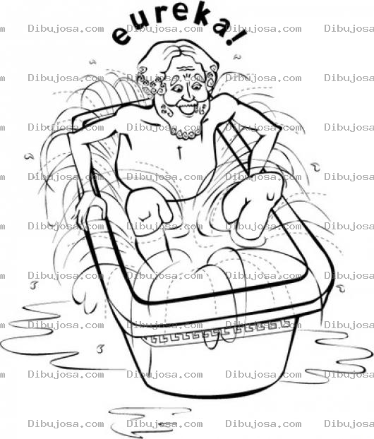 Dibujo para colorear Dibujo De Arquimides Y Su Grito De Eureka Al Descubir La Densidad Del Agua Para Pintar Y Colorear