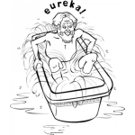 Dibujo para colorear Dibujo De Arquimides Y Su Grito De Eureka Al Descubir La Densidad Del Agua Para Pintar Y Colorear