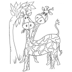 Dibujo para colorear Dibujo De Dos Jirafas Enamoradas Para Pintar Y Colorear Pareja De Jirafitas