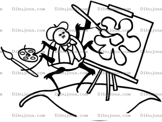 Dibujo para colorear Dibujo De Escarabajo Pintor Para Pintar Y Colorear
