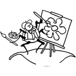 Dibujo para colorear Dibujo De Escarabajo Pintor Para Pintar Y Colorear