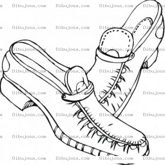 Dibujo para colorear Dibujo De Mocasines De Cuero Para Pintar Y Colorear Mocasinas Sperry