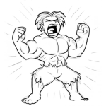 Dibujo para colorear Dibujo De Hombre Musculoso Para Pintar Y Colorear Musculos Grandes