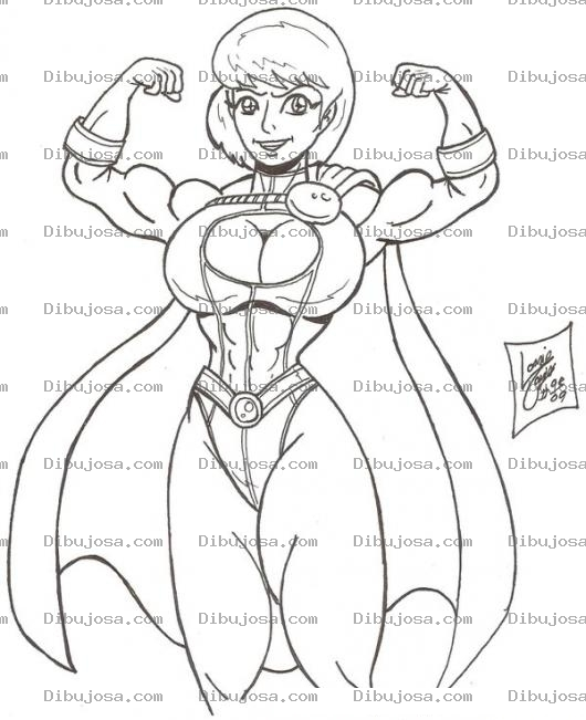Dibujo para colorear Dibujo De Super Mujer Para Pintar Y Colorear