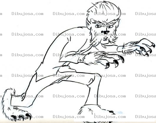 Dibujo para colorear Hombrelobo Dibujo Del Hombre Lobo Para Pintar Y Colorear