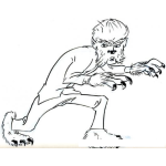 Dibujo para colorear Hombrelobo Dibujo Del Hombre Lobo Para Pintar Y Colorear