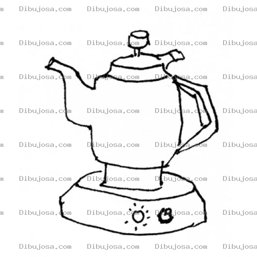 Dibujo para colorear Dibujo De Tetera Electrica Para Pintar Y Colorear
