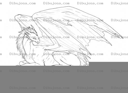Dibujo para colorear Dibujo De Dragon Volador Con Cuerpo De Caballo Para Pintar Y Colorear