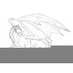 Dibujo para colorear Dibujo De Dragon Volador Con Cuerpo De Caballo Para Pintar Y Colorear