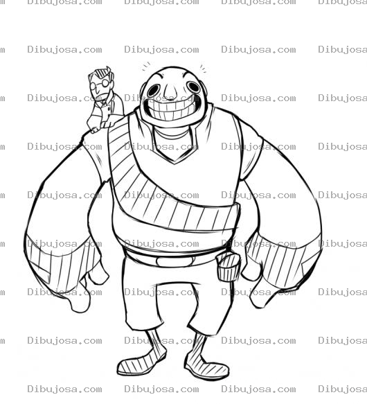Dibujo para colorear Dibujo De Guardaespaldas Contento Para Pintar Y Colorear
