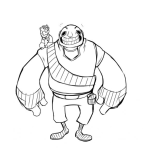 Dibujo para colorear Dibujo De Guardaespaldas Contento Para Pintar Y Colorear