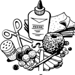 Dibujo para colorear Dibujo De Material Para Manualidades