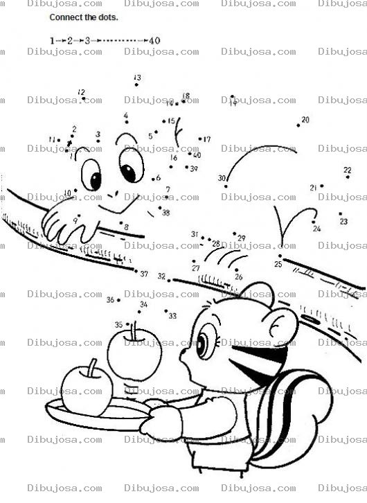 Dibujo para colorear Conecta cuarenta puntos para completar la figurita