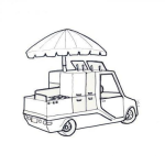 Dibujo para colorear Dibujo De Carro Vendedor De Helados Para Pintar Y Colorear