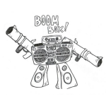Dibujo para colorear Dibujo De Robot Musical Para Pintar Y Colorear Robot Radiograbadora De Cassette
