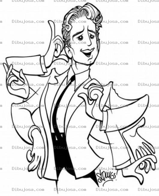 Dibujo para colorear Dibujo De Chico Con 6 Brazos Para Pintar Y Colorear Hombre De Seis Manos