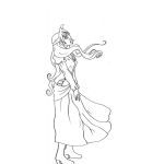 Dibujo para colorear Dibujo De Princesa Viendo Al Cielo Para Pintar Y Colorear