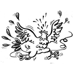 Dibujo para colorear Dibujo De Gallina Decapitada Corriendo Sin Cabeza Para Pintar Y Colorear