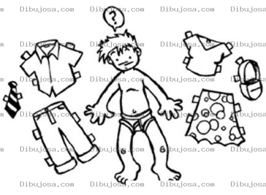 Dibujo para colorear Dibujo De Chico Indefinido Dudando De Su Sexualidad Con Ropa De Hombre Y Ropa De Mujer Para Pintar Y Colorear