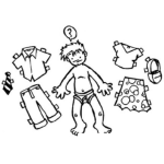 Dibujo para colorear Dibujo De Chico Indefinido Dudando De Su Sexualidad Con Ropa De Hombre Y Ropa De Mujer Para Pintar Y Colorear
