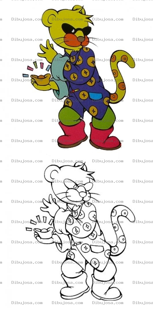 Dibujo para colorear Colorear pantera con bata