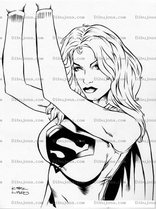 Dibujo para colorear Dibujo De Super Chica Rubia Para Pintar Y Colorear