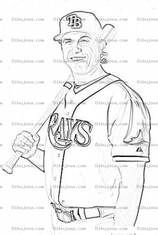 Dibujo para colorear Evanlongoria.com Dibujo De Evan Longorian Para Pintar Y Colorear Evan Longoria Coloring Page