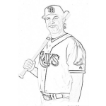 Dibujo para colorear Evanlongoria.com Dibujo De Evan Longorian Para Pintar Y Colorear Evan Longoria Coloring Page