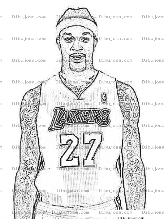 Dibujo para colorear Jordanhill.com Coloring Page Dibujo De Jordan Hill Jugador De Los Lakers Numero 27 Para Pintar Y Colorear A Jorda Gil