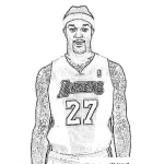 Dibujo para colorear Jordanhill.com Coloring Page Dibujo De Jordan Hill Jugador De Los Lakers Numero 27 Para Pintar Y Colorear A Jorda Gil