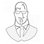 Dibujo para colorear Dibujo De Guardaespaldas Con Lentes Y Barbita Para Pintar Y Colorear