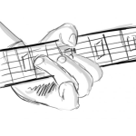 Dibujo para colorear Dibujo De Mano Tocando Guitarra Para Pintar Y Colorear