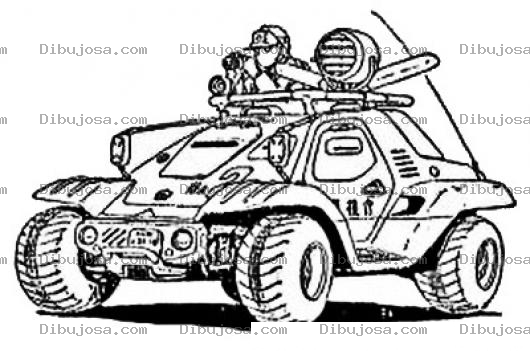 Dibujo para colorear Dibujo De Vehiculo Todo Terreno Para Pintar Y Colorear