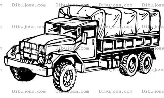 Dibujo para colorear Dibujo De Camion Del Ejercito Con Una Lona De Lonas Segovia Para Pintar Y Colorear