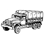 Dibujo para colorear Dibujo De Camion Del Ejercito Con Una Lona De Lonas Segovia Para Pintar Y Colorear