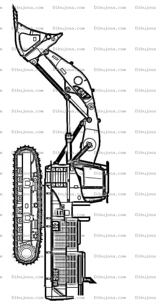 Dibujo para colorear Dibujo De Tractor Caterpillar Mano De Mica Con Ruedas De Oruga Para Pintar Y Colorear